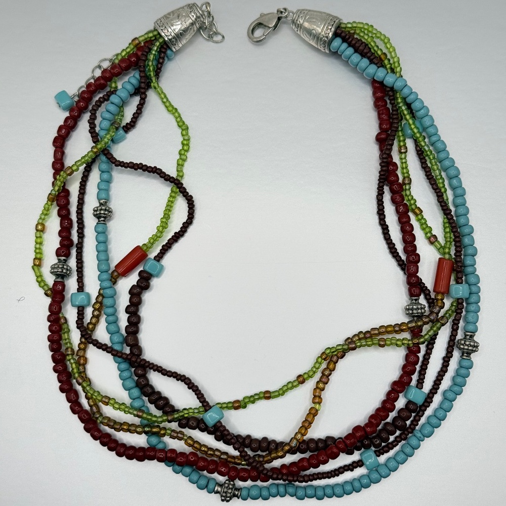 Vintage Avon Multi-strand Beaded Necklace with Pendant